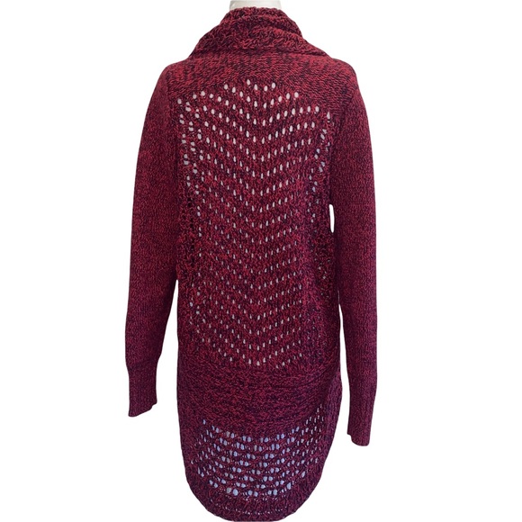 Eddie Bauer Red/Black Open Front Cardigan M - Picture 6 of 14